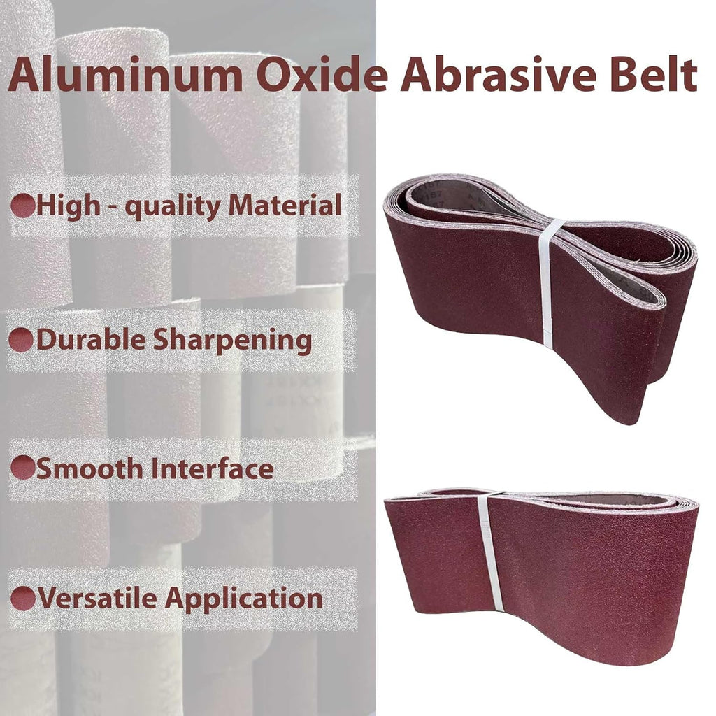 6x89 Inch Sanding Belts, 2Pcs 80 Grit Aluminum Oxide Abrasive Belts Multi-Grit Assortment for Wood & Metal Sanding/Polishing (2, 6x89 In-80Grit)