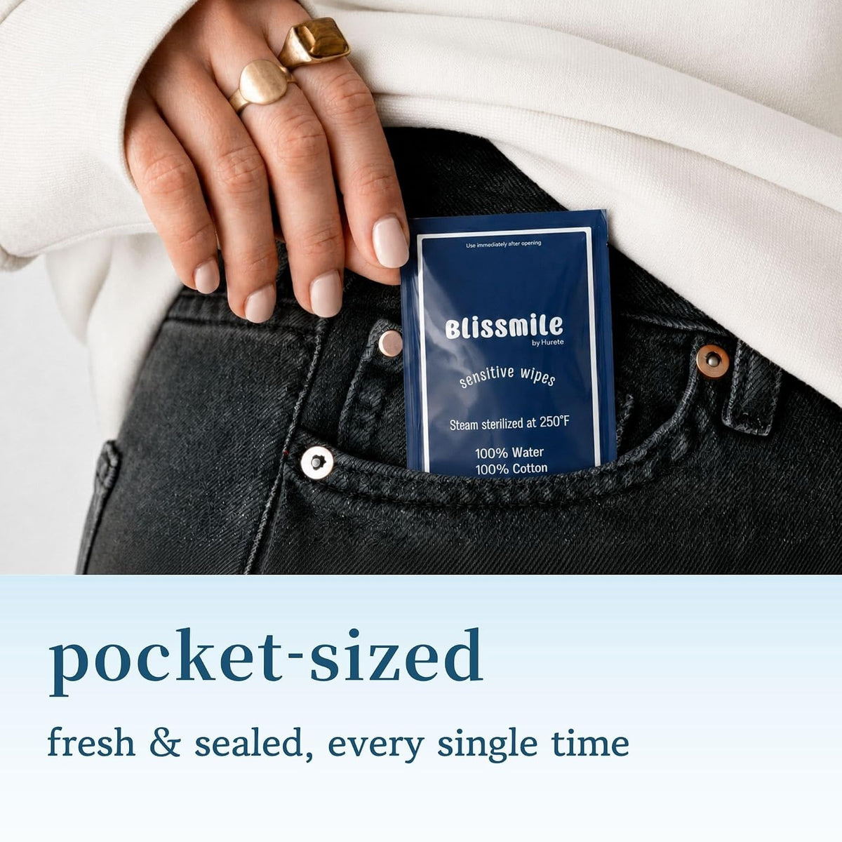 100% Water Wet Wipes, Individually Wrapped Travel Size - 22 ct