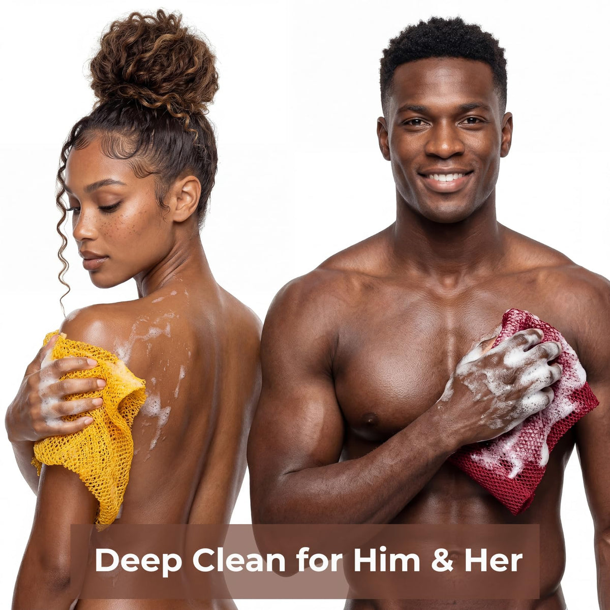 Authentic African Net Sponge – 3-Pack Exfoliating Mesh for Face & Body, Deep Clean, Quick Dry, Long-Lasting Bath