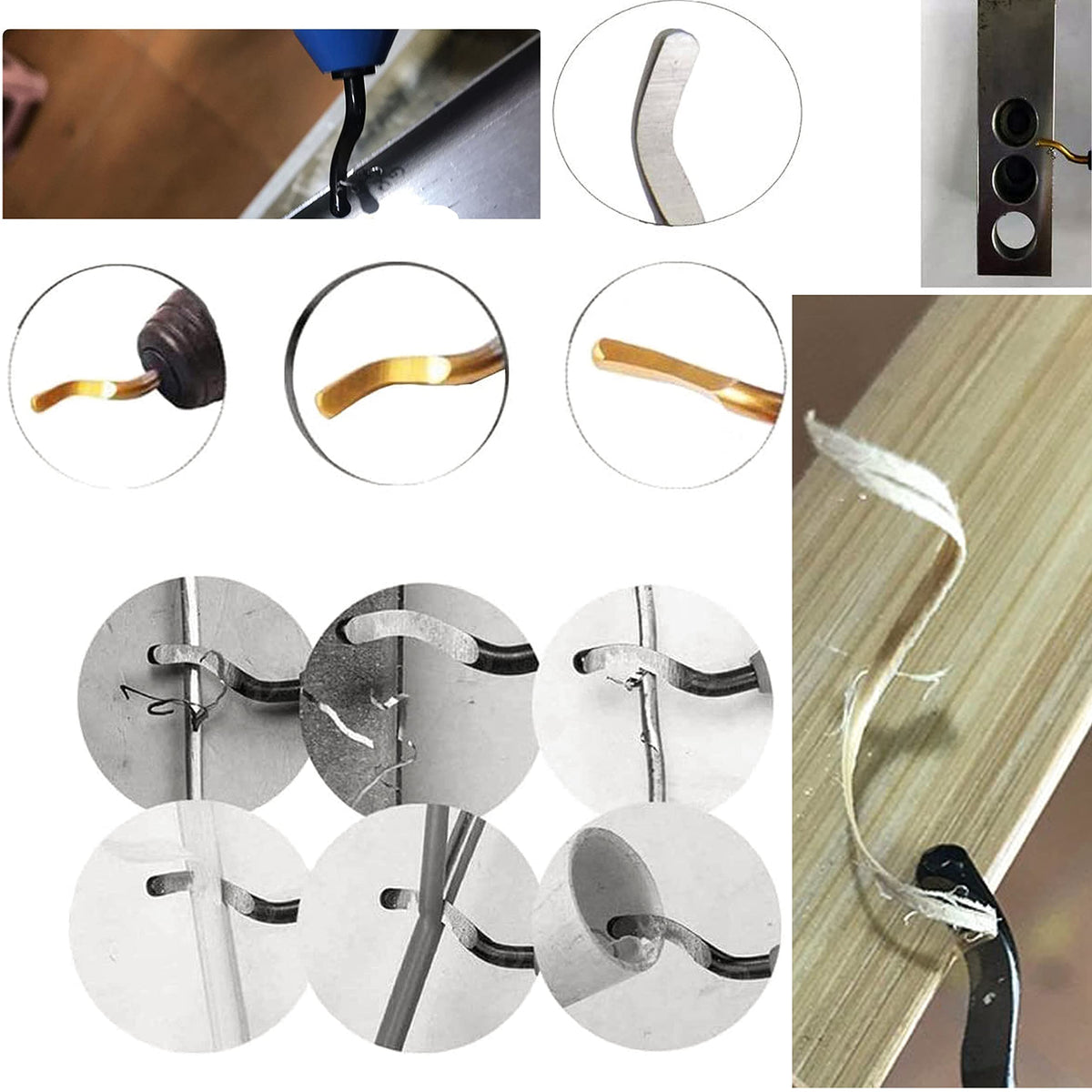 Deburring Blades Set for Metal, Plastic & Wood - Compatible with BS1010/BS2012 - Professional Burr Trimmer Replacement