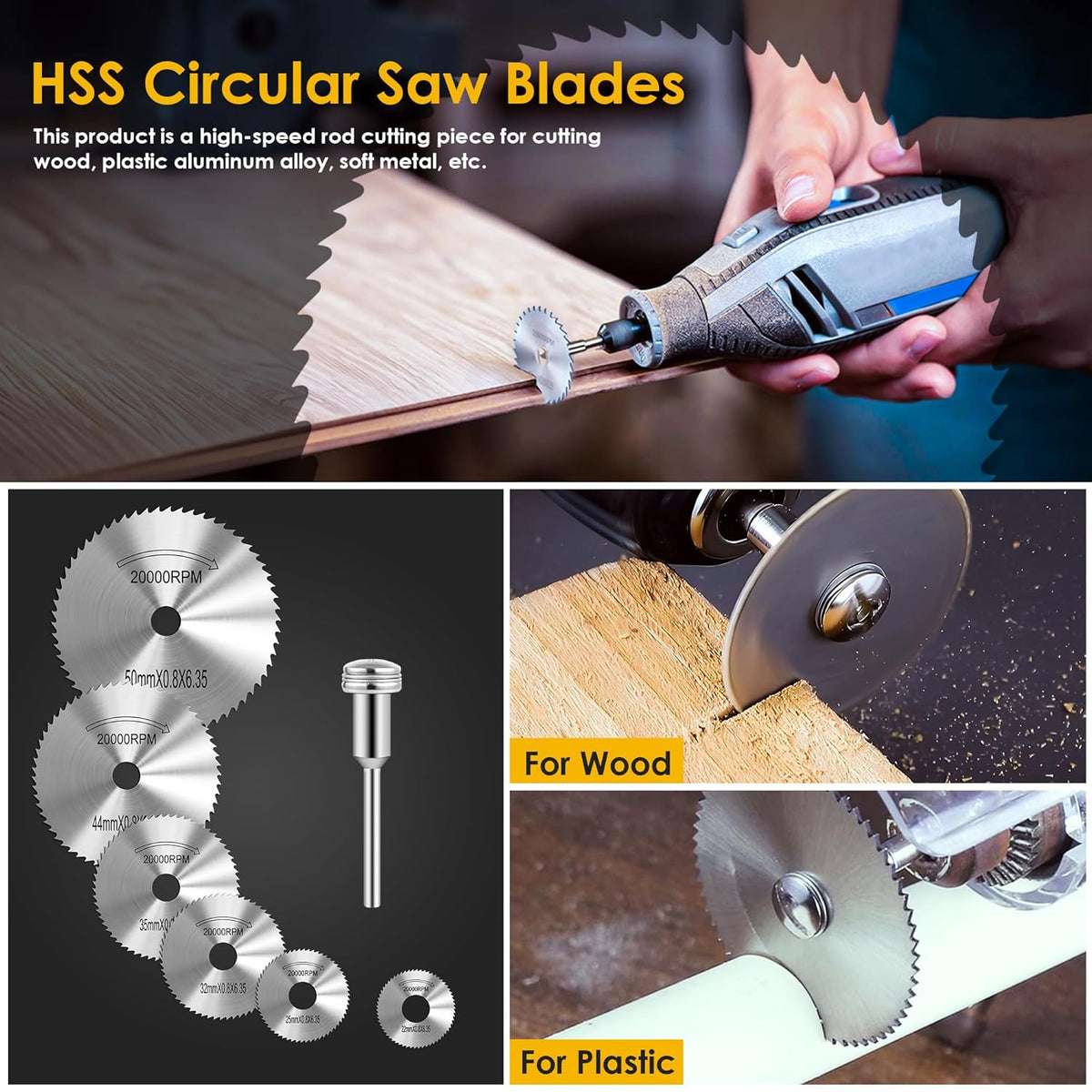 44 Pcs Cutting Wheel Set Compatible with Plastic for Rotary Tool