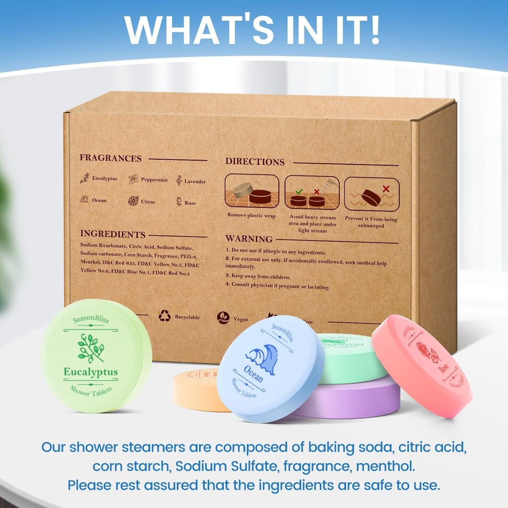 Shower Steamers 60 PCS with 6 Scents, Shower Bombs for Women