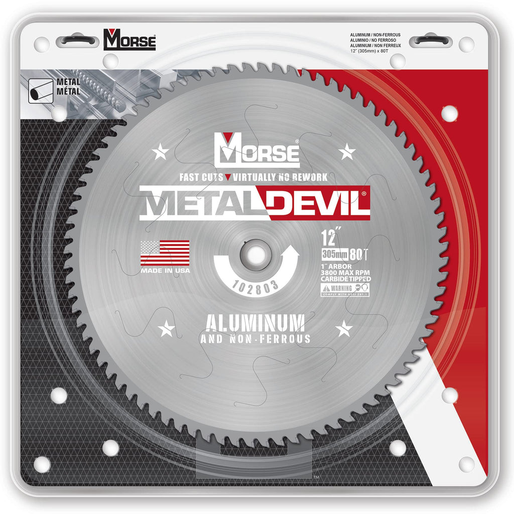 Morse Metal Devil CSM1280FNFC, Circular Saw Blade, Carbide Tipped, Aluminum Cutting, 12 inch, 1 Pack