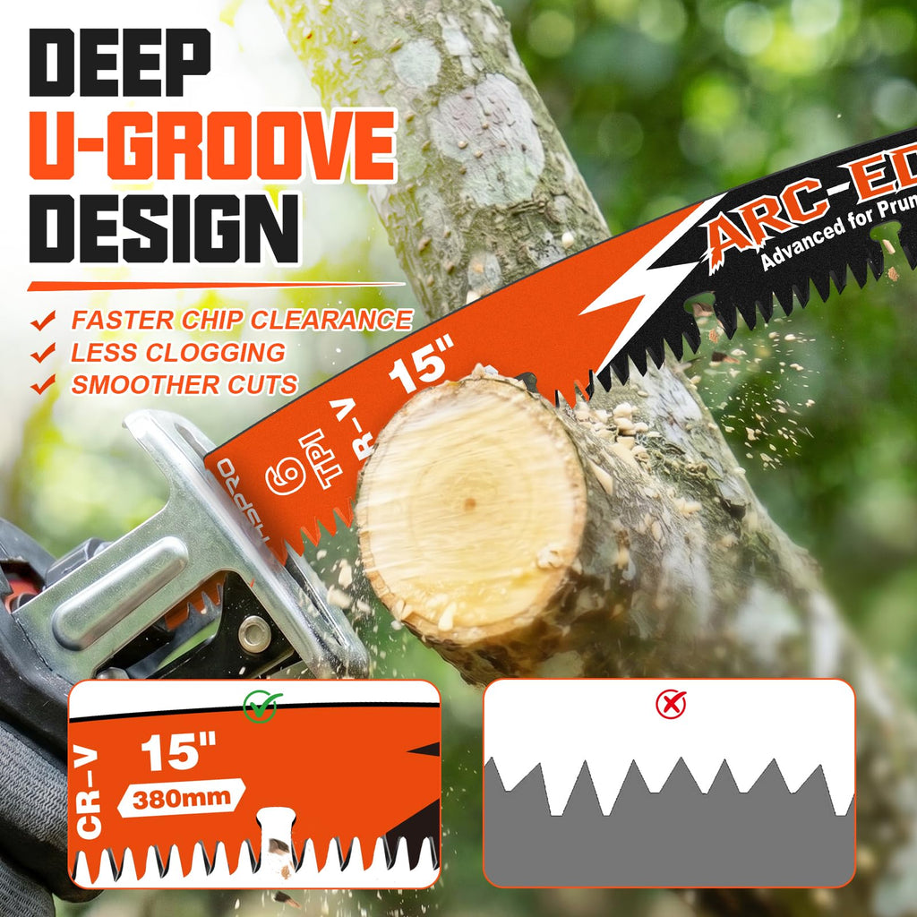 Arc Edge Reciprocating Saw Blades, 15 Inch 6TPI for Tree Pruning, 3 Pcs
