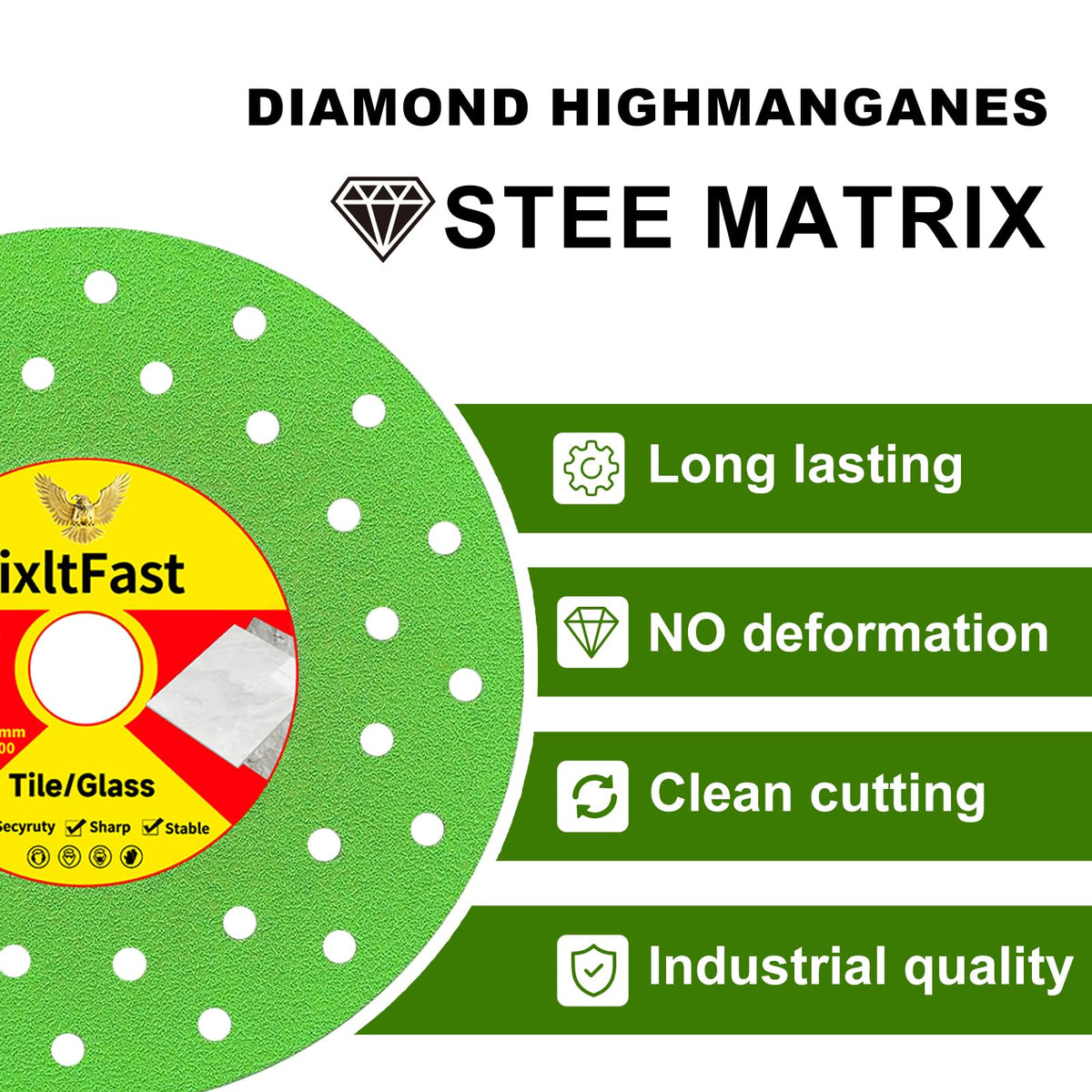FIXLTFAST 4-1/2 x 7/8 Diamond Tile Cutting Disc for Angle Grinder - 3PCS
