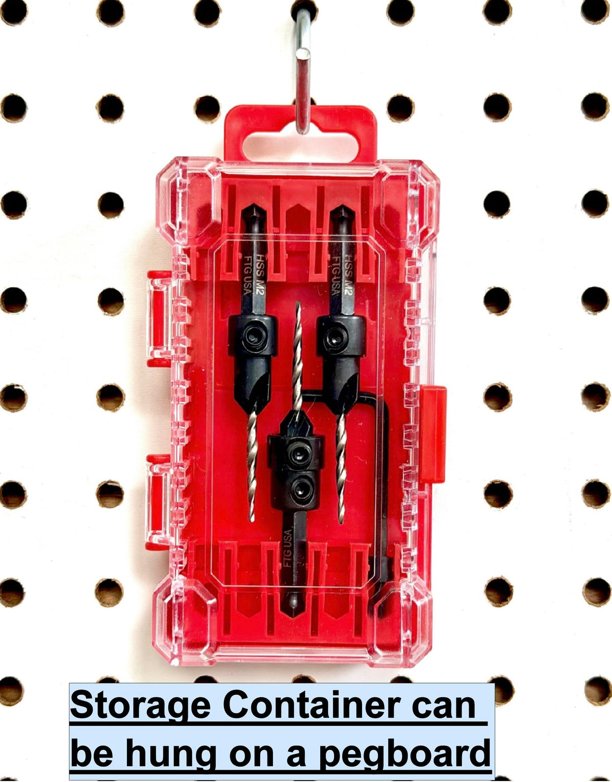FTG USA 3-Pk #4 (7/64") Countersink Drill Bit Set, 1 Stop, 1 Wrench & Case