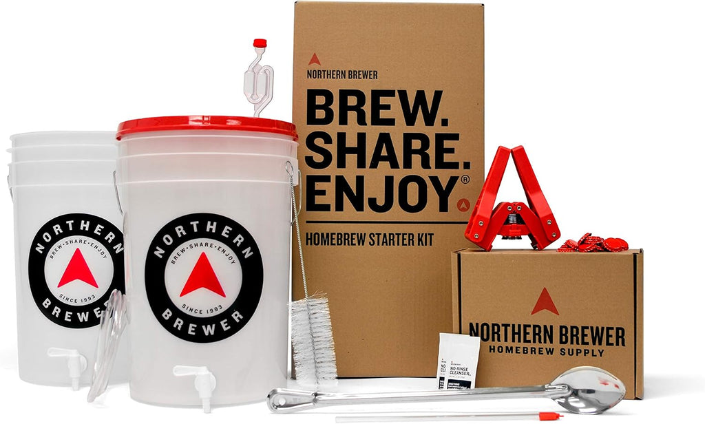 Essential Brew. Share. Enjoy. HomeBrewing Starter Set, Equipment and Recipe for 5 Gallon Batches (Block Party Amber)
