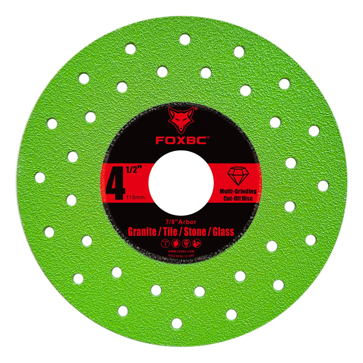 FOXBC 4-1/2 inch Tile Cutter Diamond Saw Blades for Angle Grinder, Multi-Purpose Cut-Off & Grinding Disc for Porcelain, Glass, Ceramic, Marble, Stone, 7/8" Arbor - 3 Pack