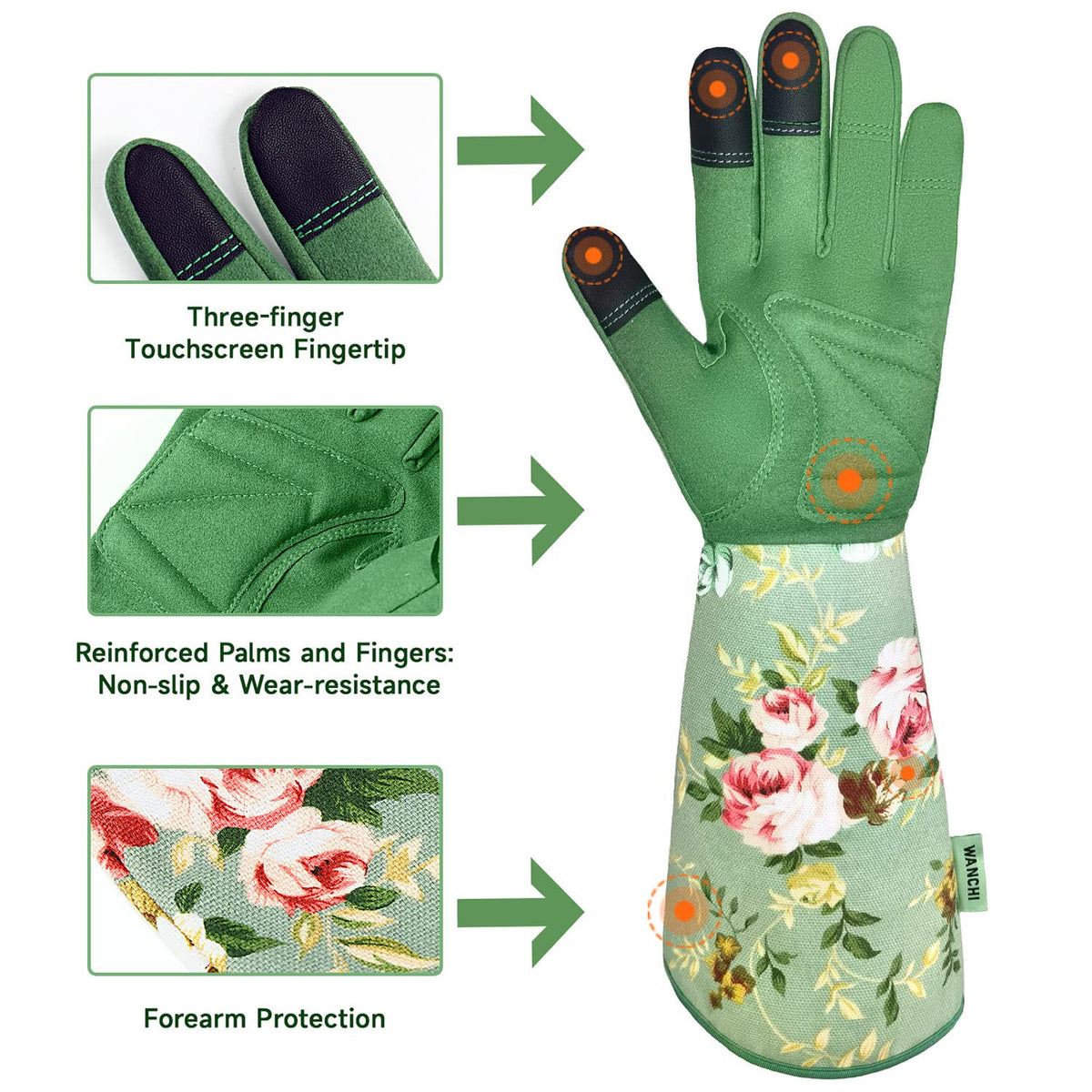 Gardening Gloves, Durable and Comfortable Women's Long Garden Gloves for Gardening Work and Yard Work, Leather