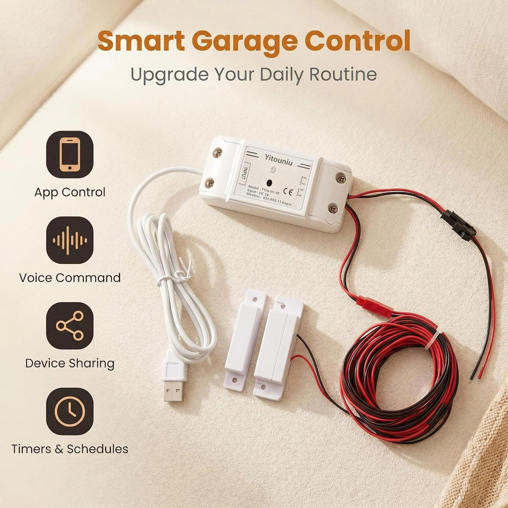 Tuya Smart WiFi 5V garage door opener controller Garage Open Close Monitor,wireless APP Remote Control Magnetic Door