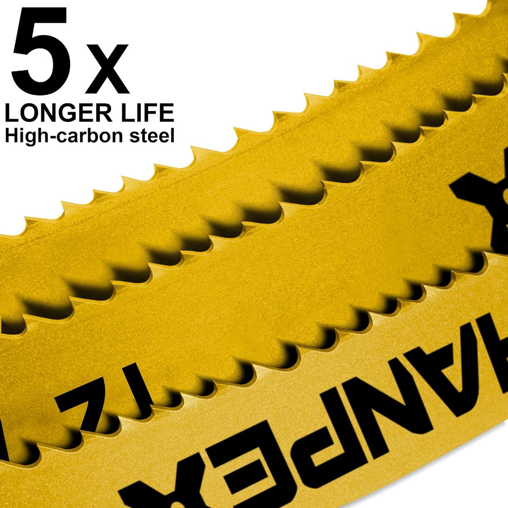 Hanpex Hacksaw Replacement Blades (10 Pack) High Speed 24 TPI - 12" Length Hack Saw Blade - High Carbon Steel (HCS) Cutting Blades