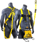 SCORPION Safety Harness [w/Attached 6ft Lanyard] Safety Harness Fall Protection Kit ANSI OSHA