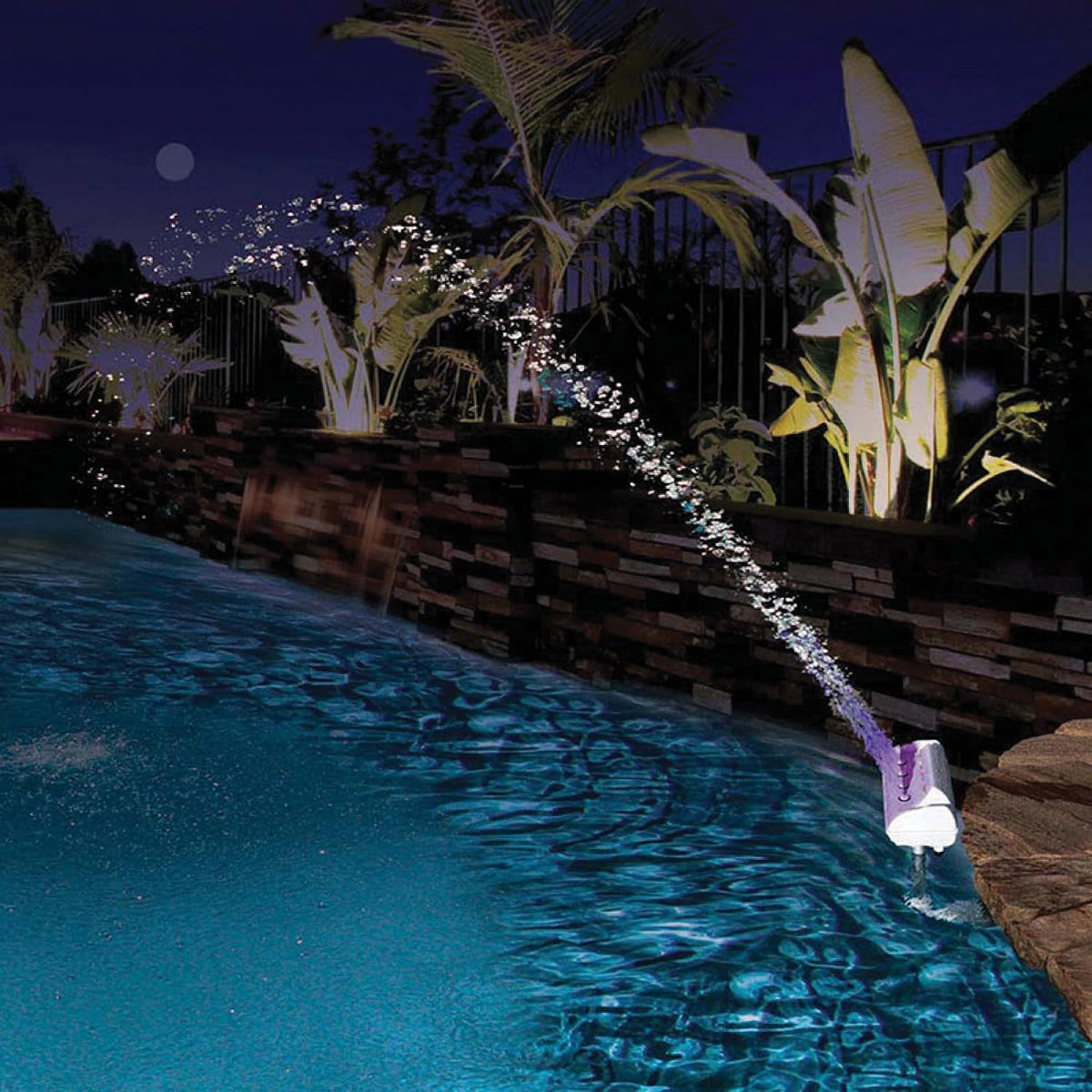 LED Lighted Cascade Waterfall Swimming Pool Fountain - 17"