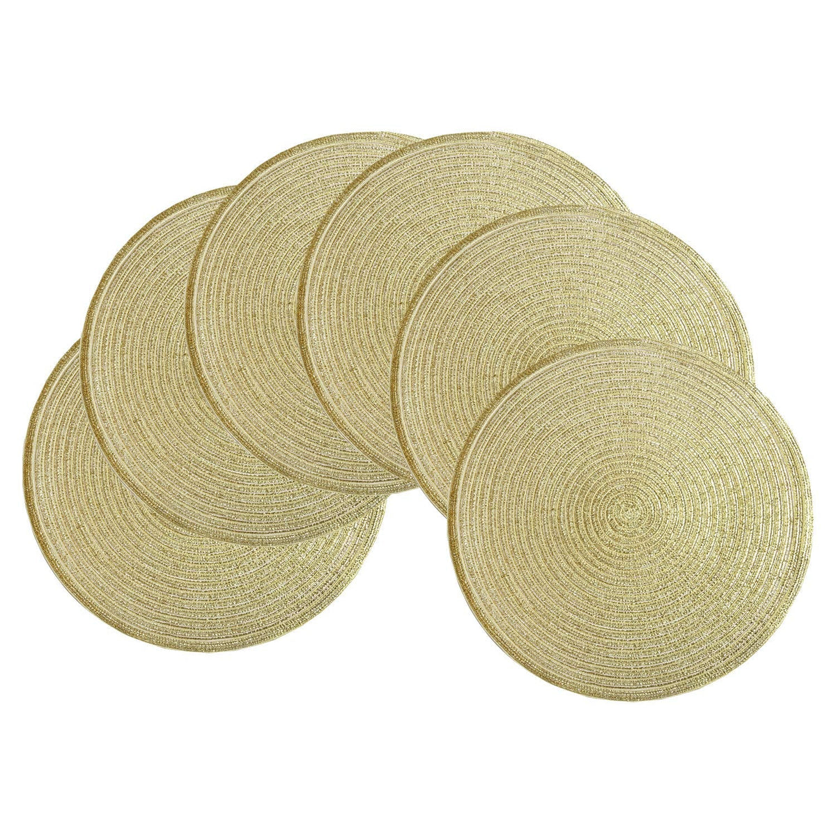 Gold Glitter Round Placemats Set