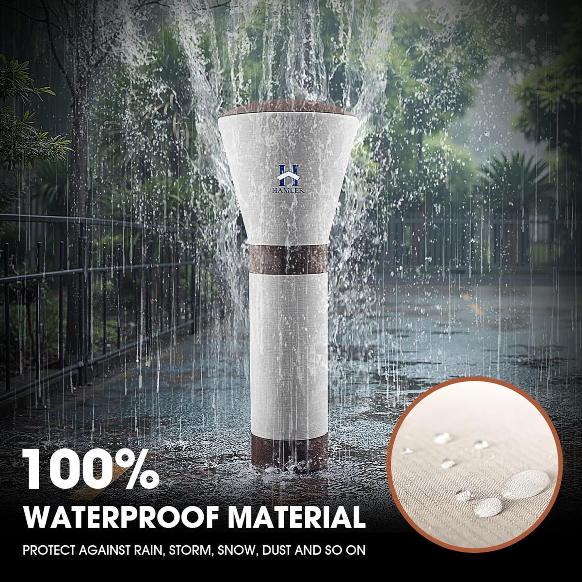 Patio Heater Covers, Outdoor Heater Covers Waterproof with Zipper, Outdoor Patio Heater Cover Fits up to 95"H x 34"W