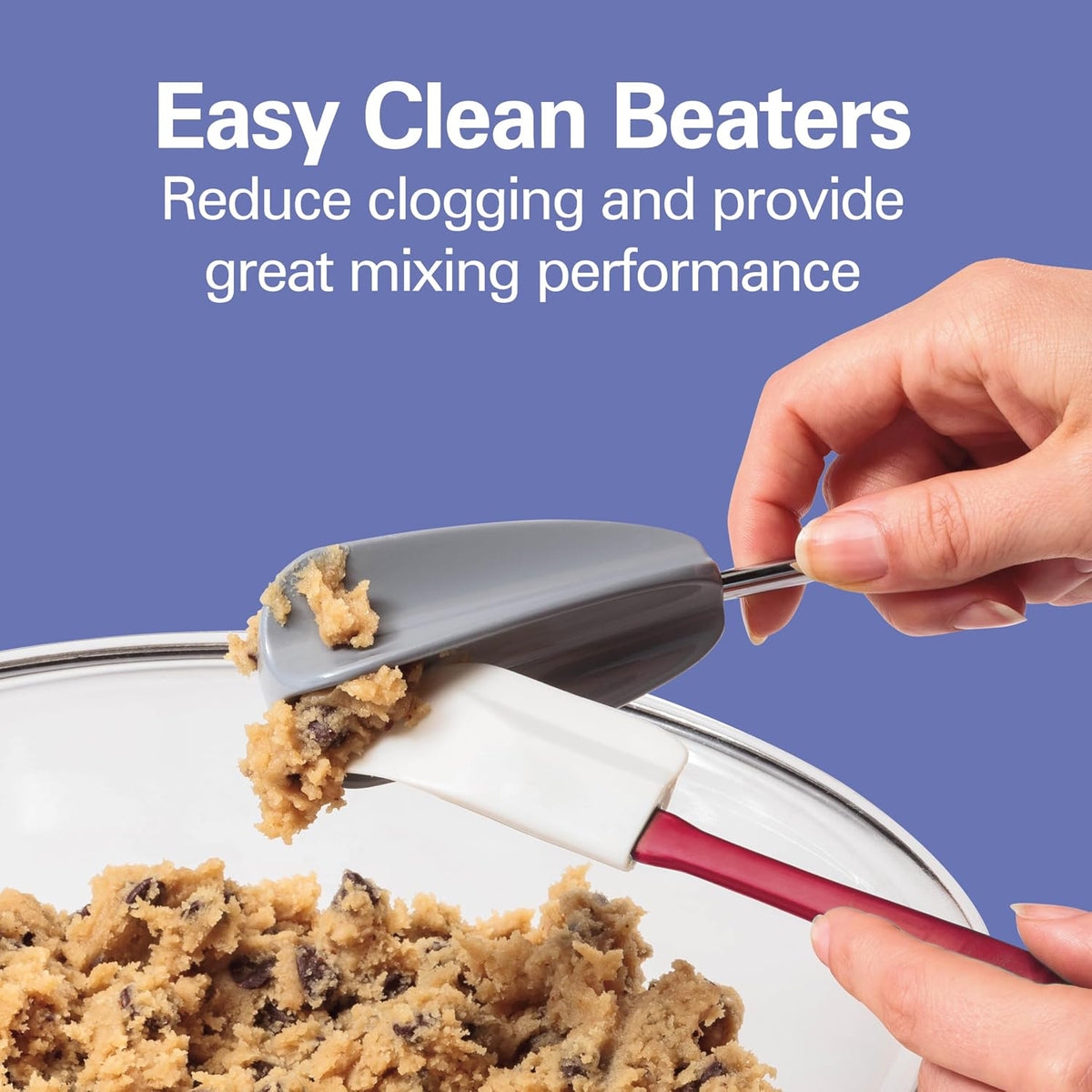 6-Speed Electric Hand Mixer With Easy Clean Beaters | Traditional Beaters | Dough Hooks | Whisk | Snap-On Storage
