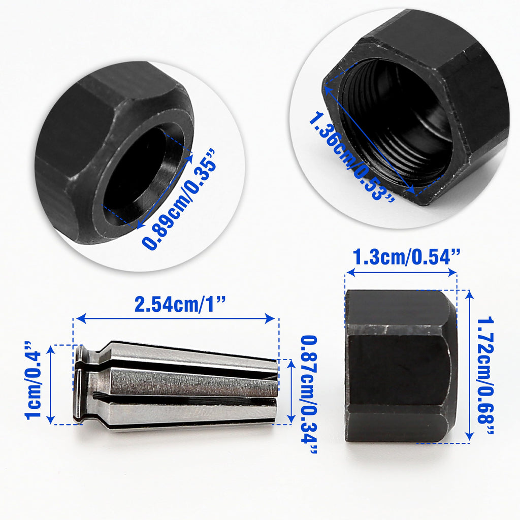 1/8in Collet & Nut Assembly, Model #48-66-2486, New Replacement Parts for Milwaukee OEM 2485-20 2486-20 Quality