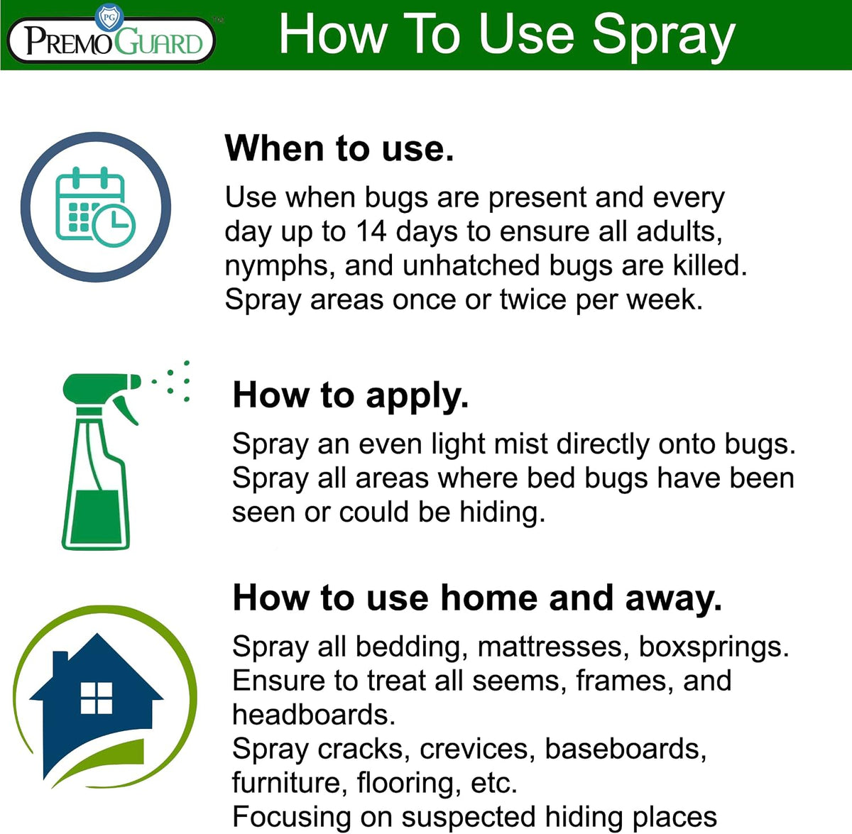 Travel Bed Bug & Mite Killer Spray by Premo Guard 3 oz – Child & Pet Safe – Fast Acting – Stain & Odor Free – Best