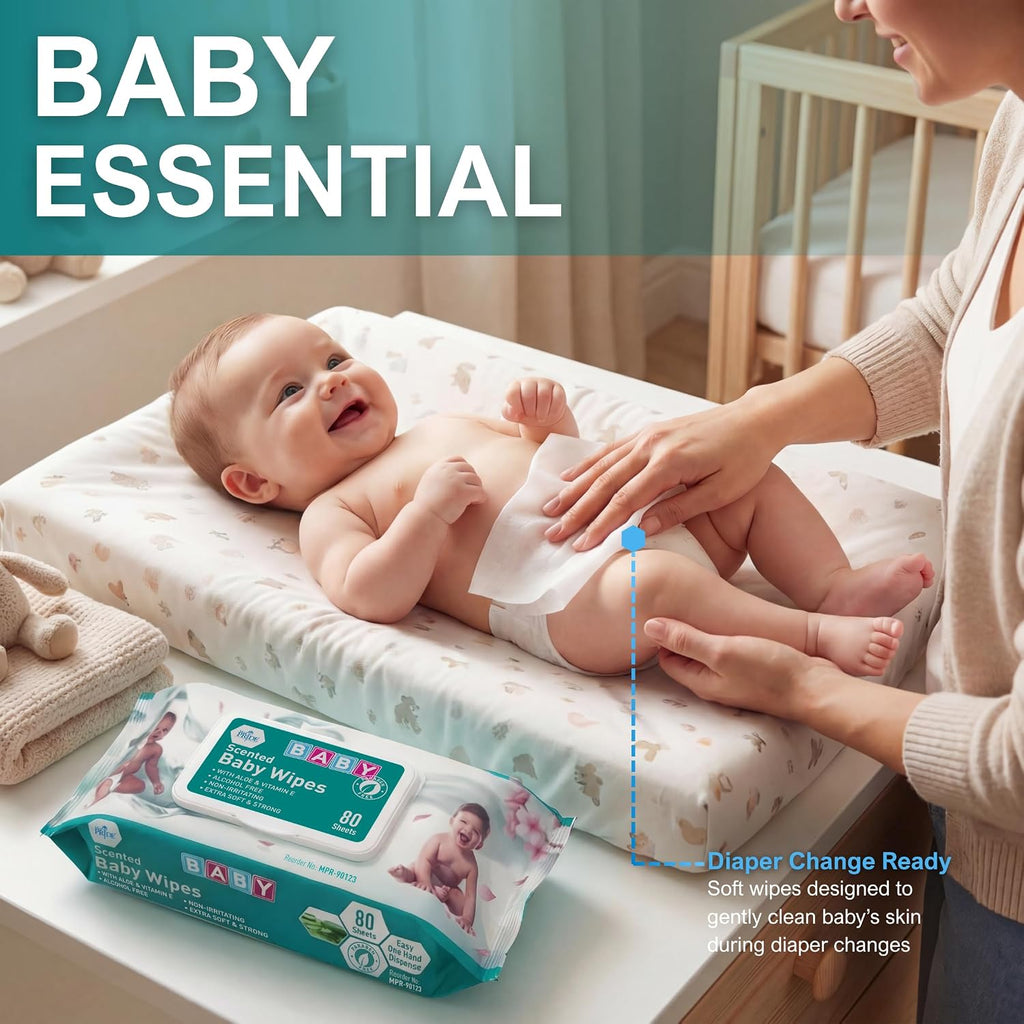 Scented Baby Wipes with Aloe & Vitamin E,Alcohol-Free, 960Ct