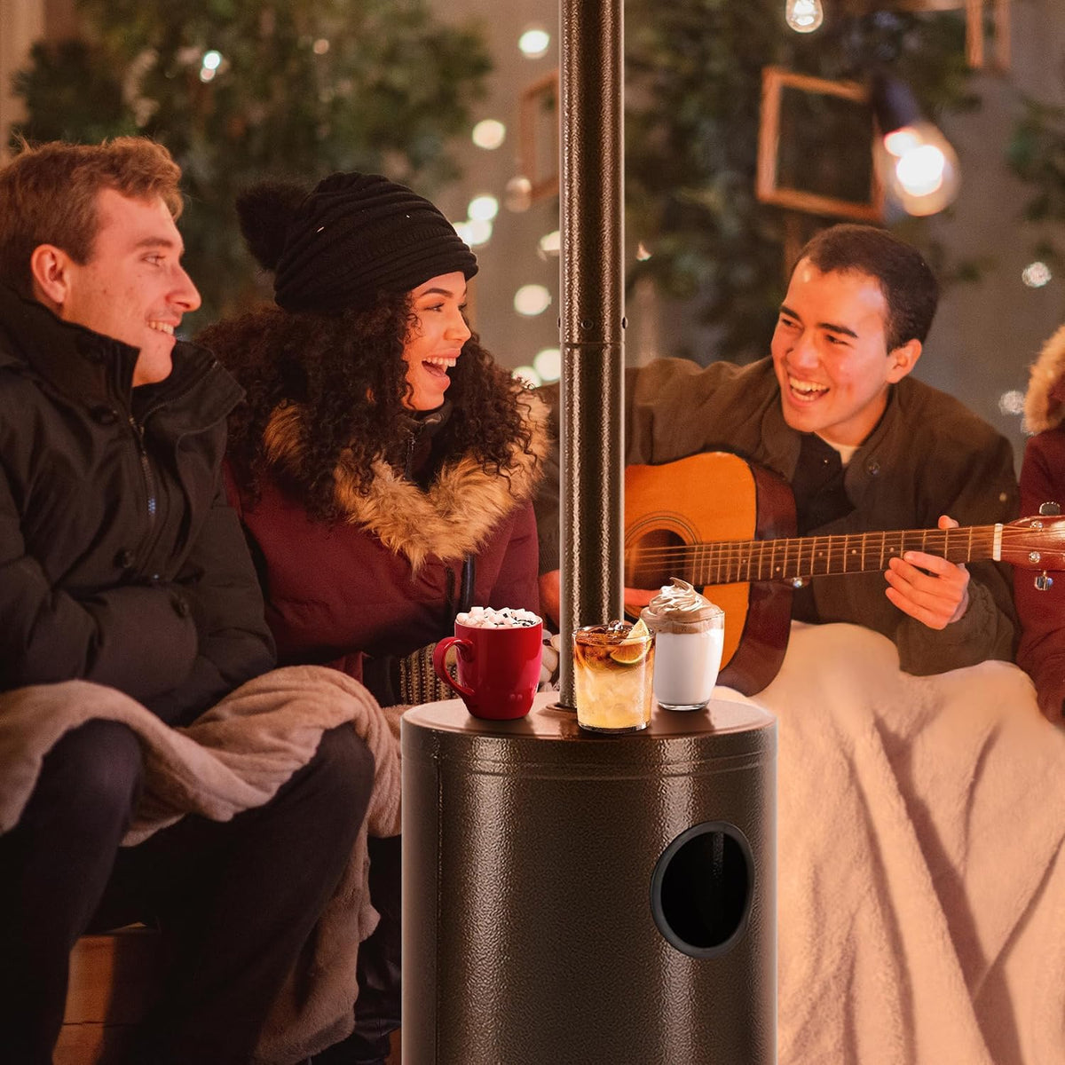 48,000 BTU Propane Patio Heater with Wheels, Outdoor Gas Heater