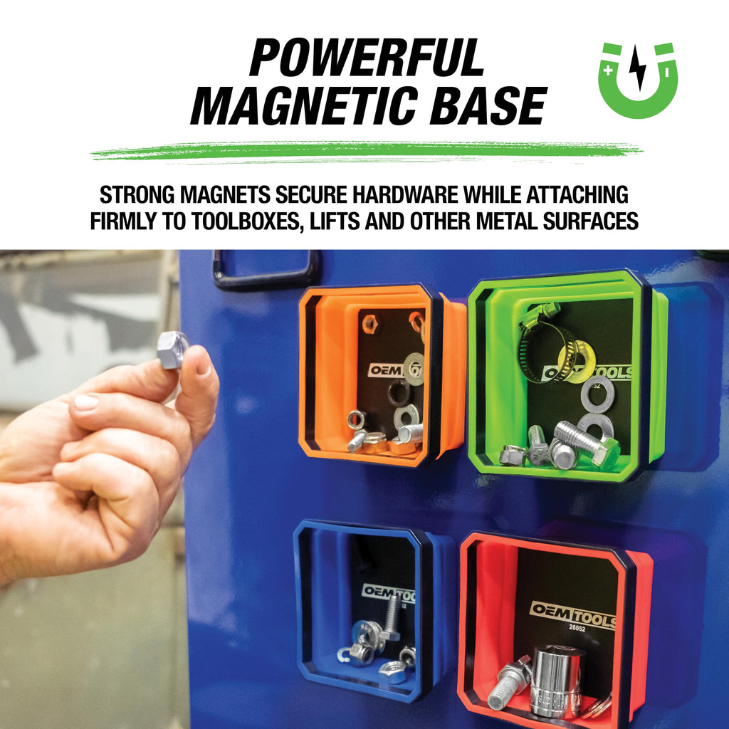 26052 4-Pc Collapsible Magnetic Tray Set 4-1/2" for Small Parts
