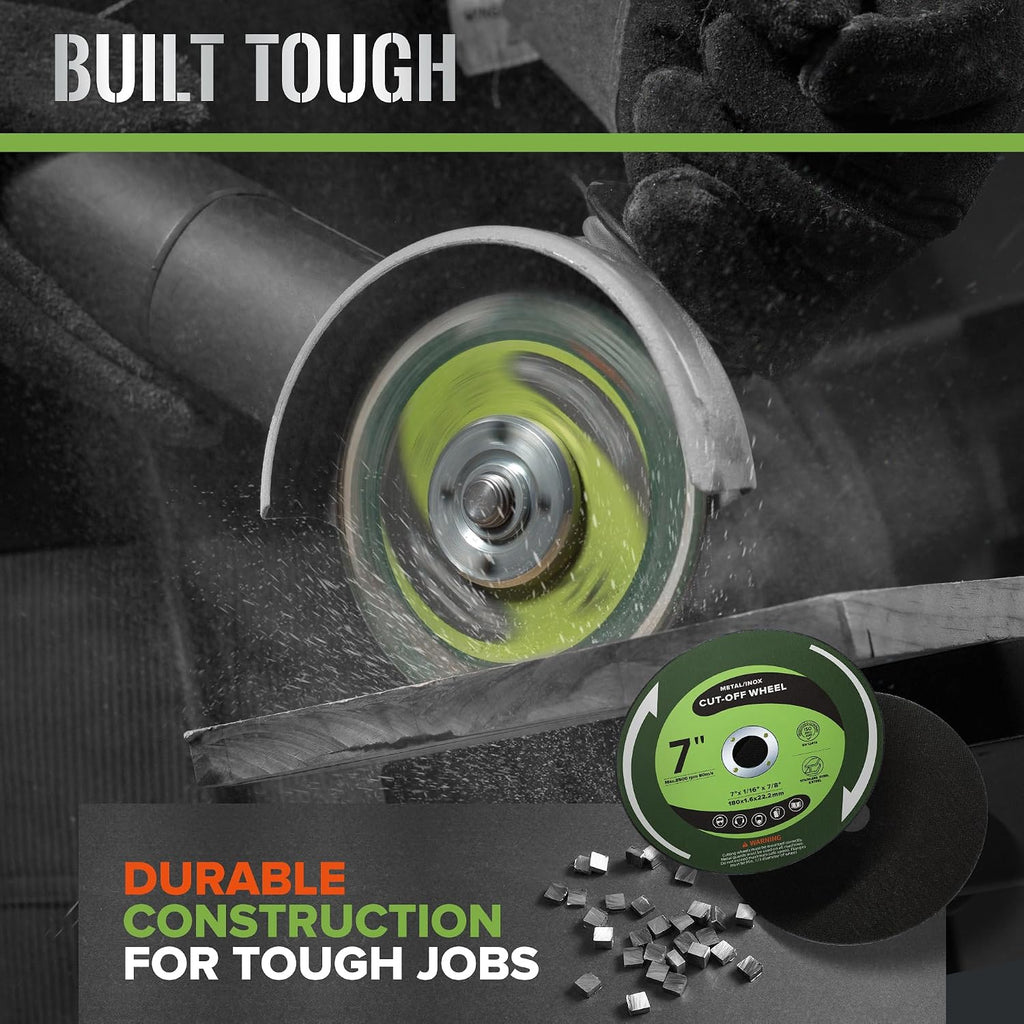25 Pack 7" Cut Off Wheels 7" x1/16 x7/8" Angle Grinder Cutting Discs for Metal & Stainless Steel