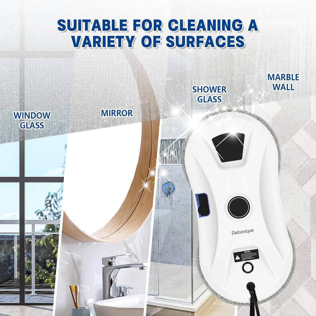 Window Cleaning Robot, Window Cleaner Robot Auto Spray, Automatic Cleaning with Intelligent Path Planning, 5600Pa