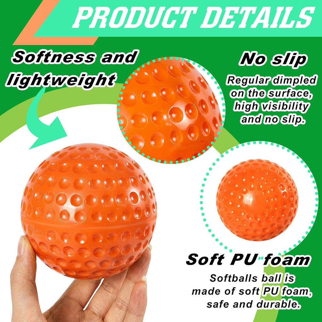 24 PCS Pitching Machine Softballs, Dimpled Softball