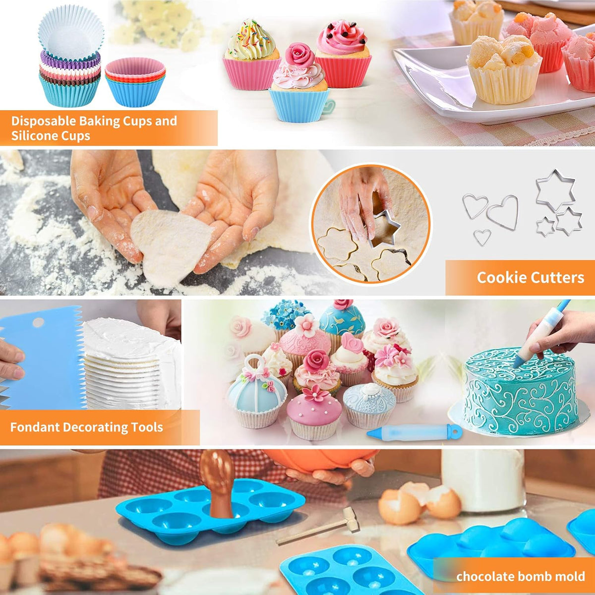 Cake Decorating Tools Supplies Kit: 236pcs Baking Accessories with Storage Case - Piping Bags and Icing Tips Set