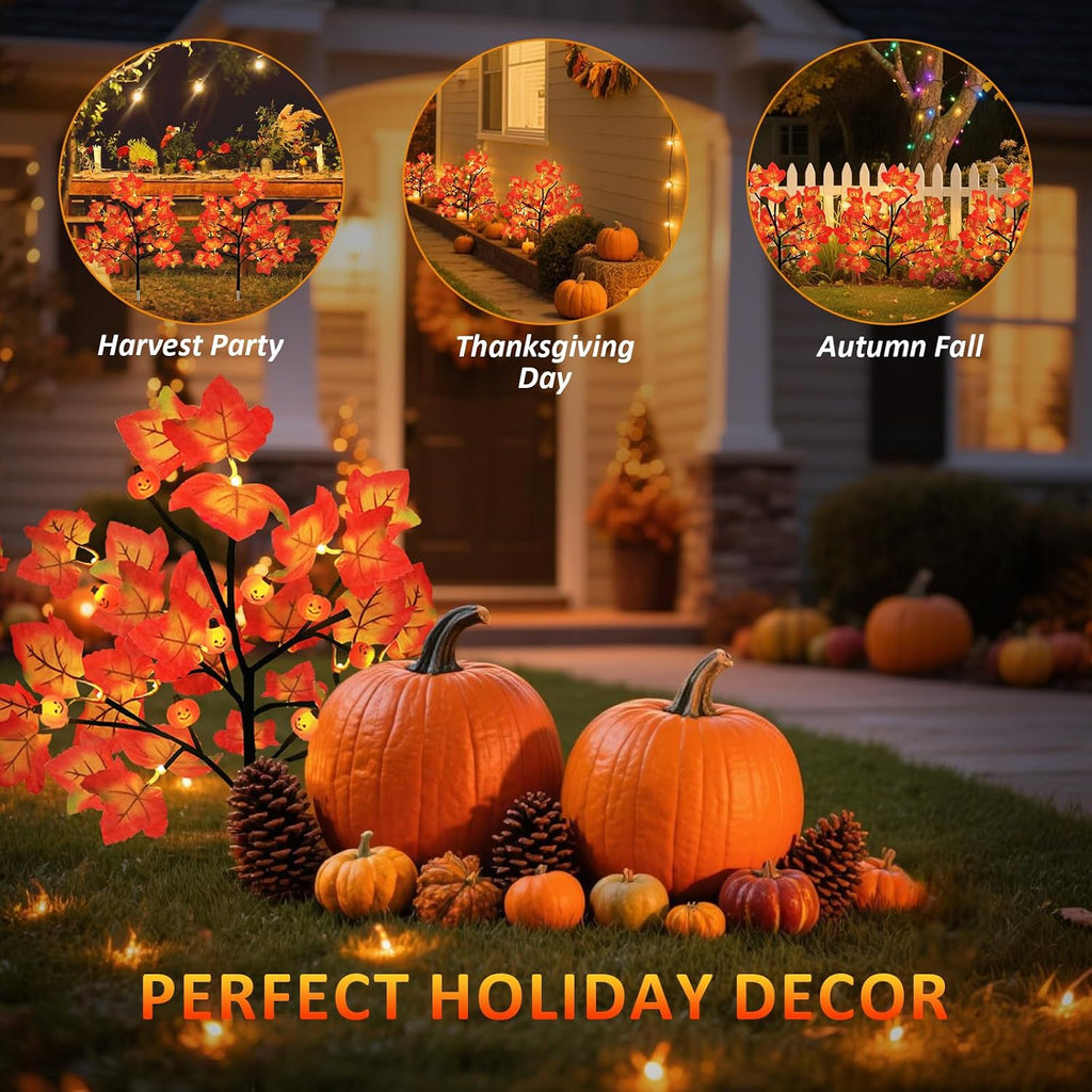 4 Packs Solar Fall Thanksgiving Decorations Outdoor