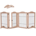 80" Wide x 31.5" Tall 4-Panel Freestanding Solid Wood 360° Configurable Pet & Dog Barrier Gate with Walk-Through Swing Door for Wide Indoor Openings, Hallways & Stairs
