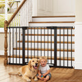 30-54" Extra-Wide Adjustable Hardware/Pressure-Mounted Pet & Child Safety Gate with Auto-Close Walk-Through Door for Stairs, Hallways & Wide Doorways — Black