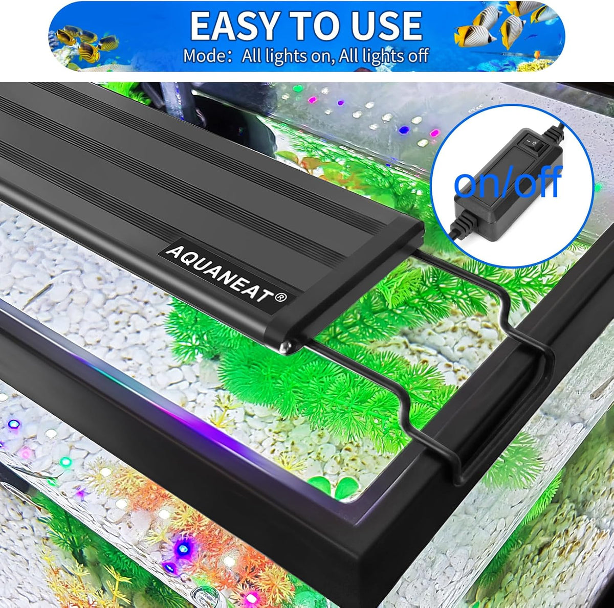 LED Aquarium Light Full Spectrum for 36 Inch to 44 Inch Fish Tank Light Fresh Water