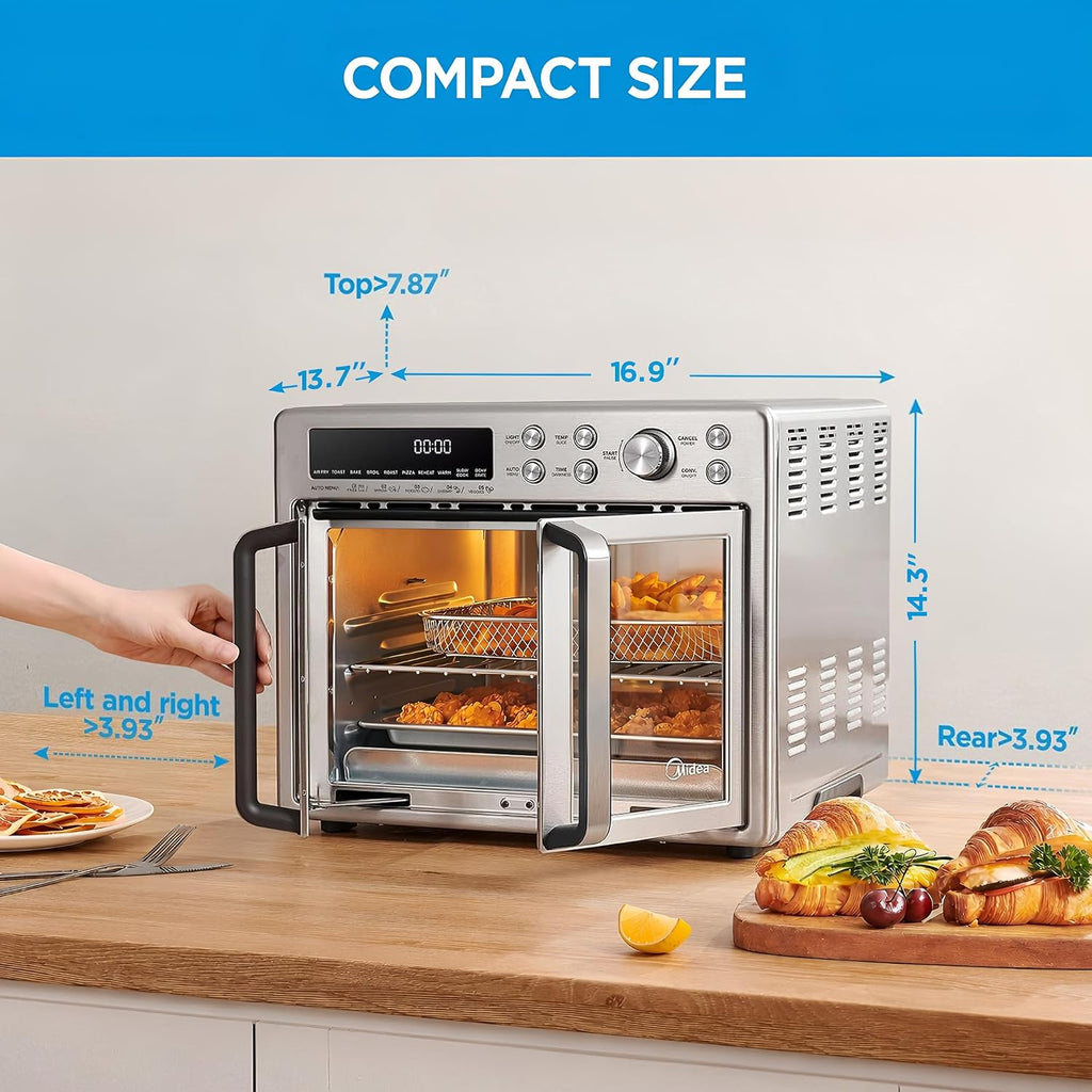 Midea Flexify Classic French Door Toaster Oven Air Fryer Combo, 26.4 QT | 10-in-1 Large Capacity, 26.4 QT Countertop