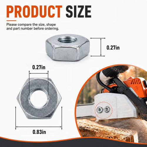 (10pack) MS170 MS180 Sprocket Cover Bar Nut Replace stihl Chainsaw Chain nut MS200 MS210 MS211 MS230 MS250 MS240 MS260 MS271 MS280 MS390 MS340 MS360 MS440 MS460 MS640 MS660 Replace 0000 955 0804
