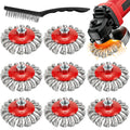 SBGGRL 9-Pack 4-1/2" Wire Wheel for Angle Grinder with 5/8” Thread Arbor