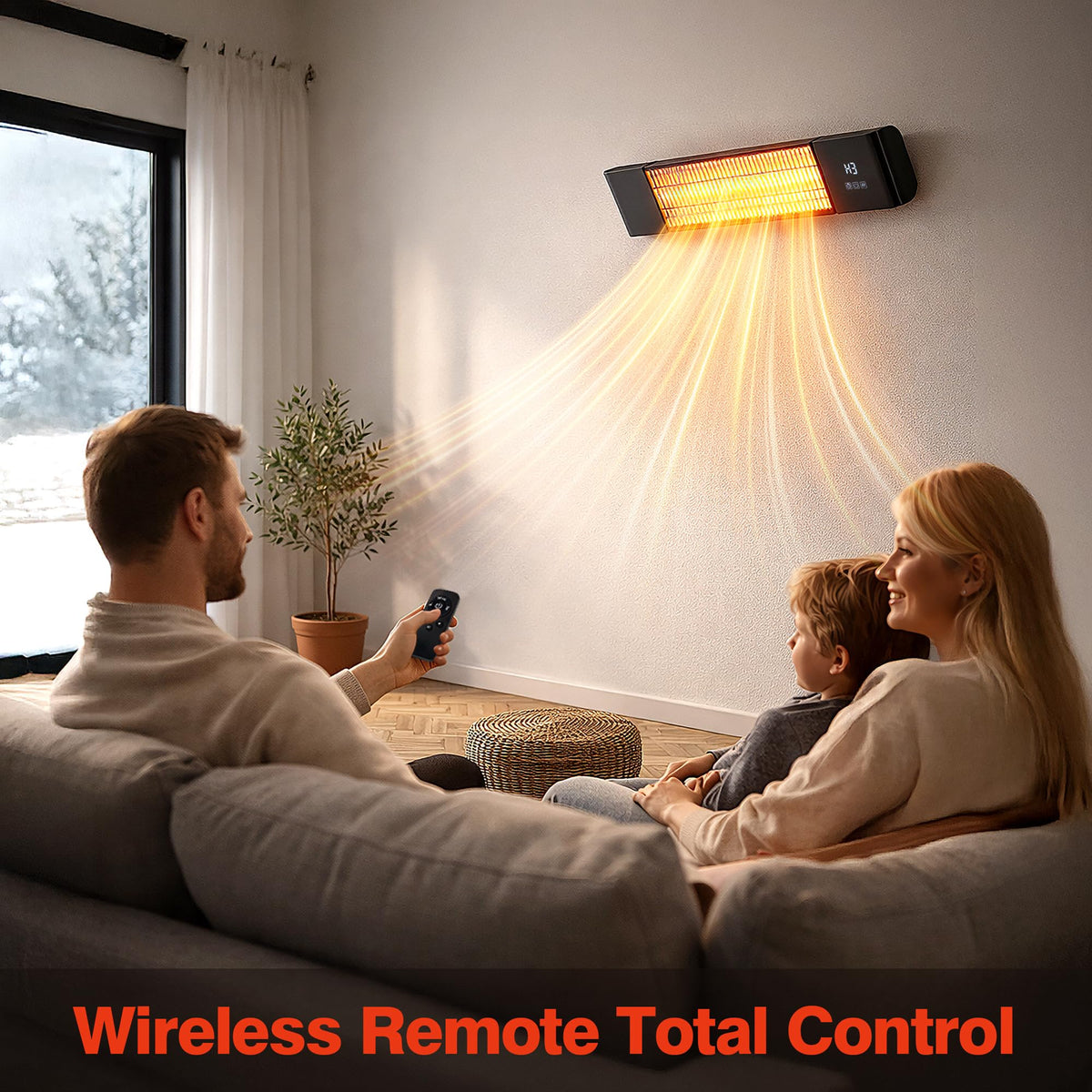 Infrared Electric Patio Heater,Outdoor Electric Patio Heater, Hanging Mounted and Ceiling Mounted Heater for Patio