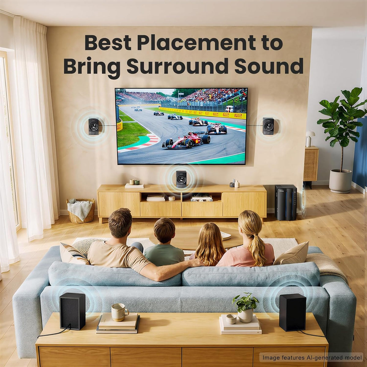 Surround Sound Systems Home Theater System, 6.5" Subwoofer | 800 Watts Peak Power 5.1 Wired Stereo Speakers Strong