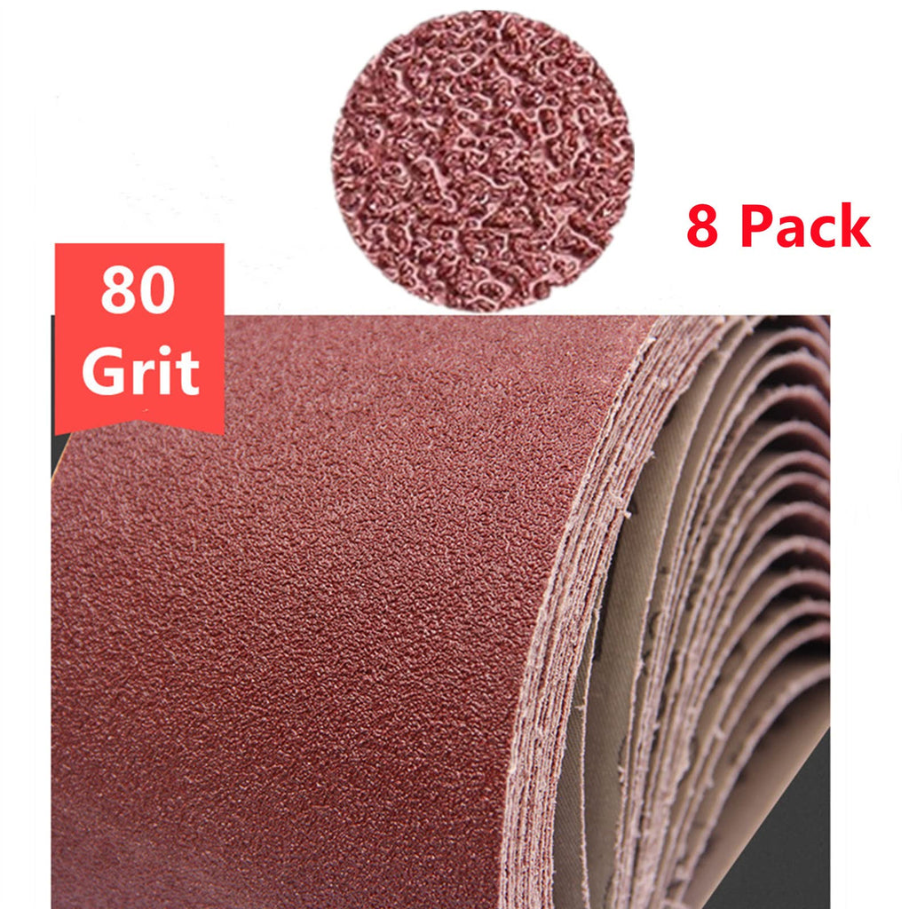 POTUINOM 8 Pack 4x36 Inch Sanding Belts 80 Grit for Belt Sander