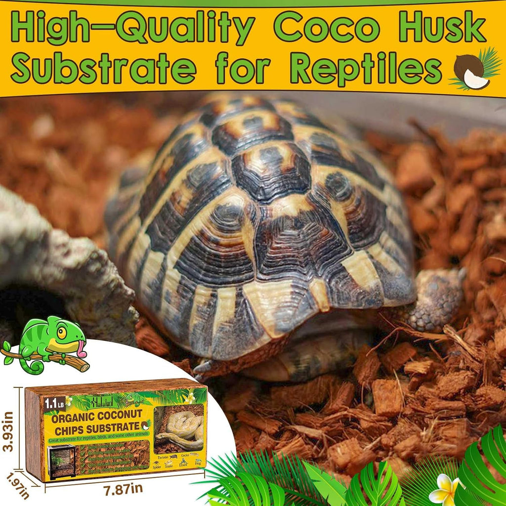 2-Pack Coconut Husk for Reptiles, 2.2 LB Coconut Fiber Substrate