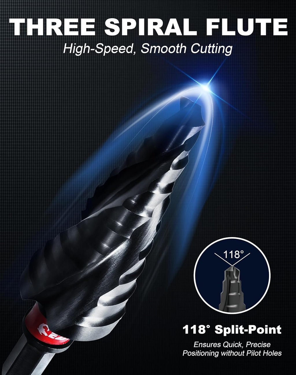 EZARC M35 Cobalt Step Drill Bit for Metal, 1/4"-3/4", 1/4" Hex Shank