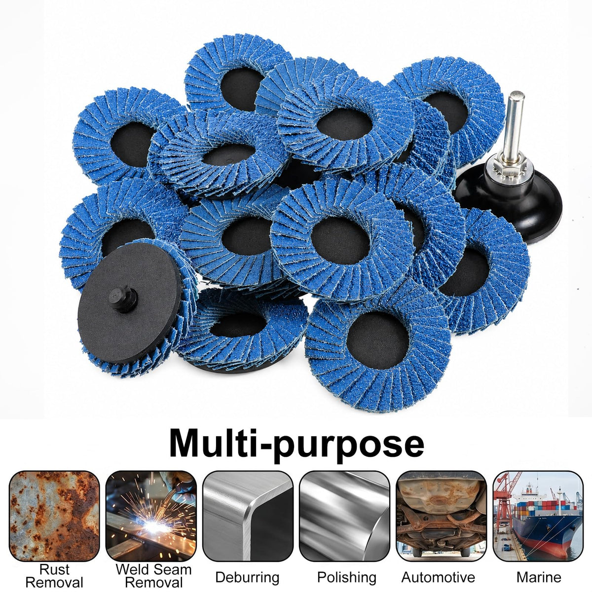 Flap Discs for Die Grinder with 1/4" Holder Roll Lock Sanding Disc 32 Pcs