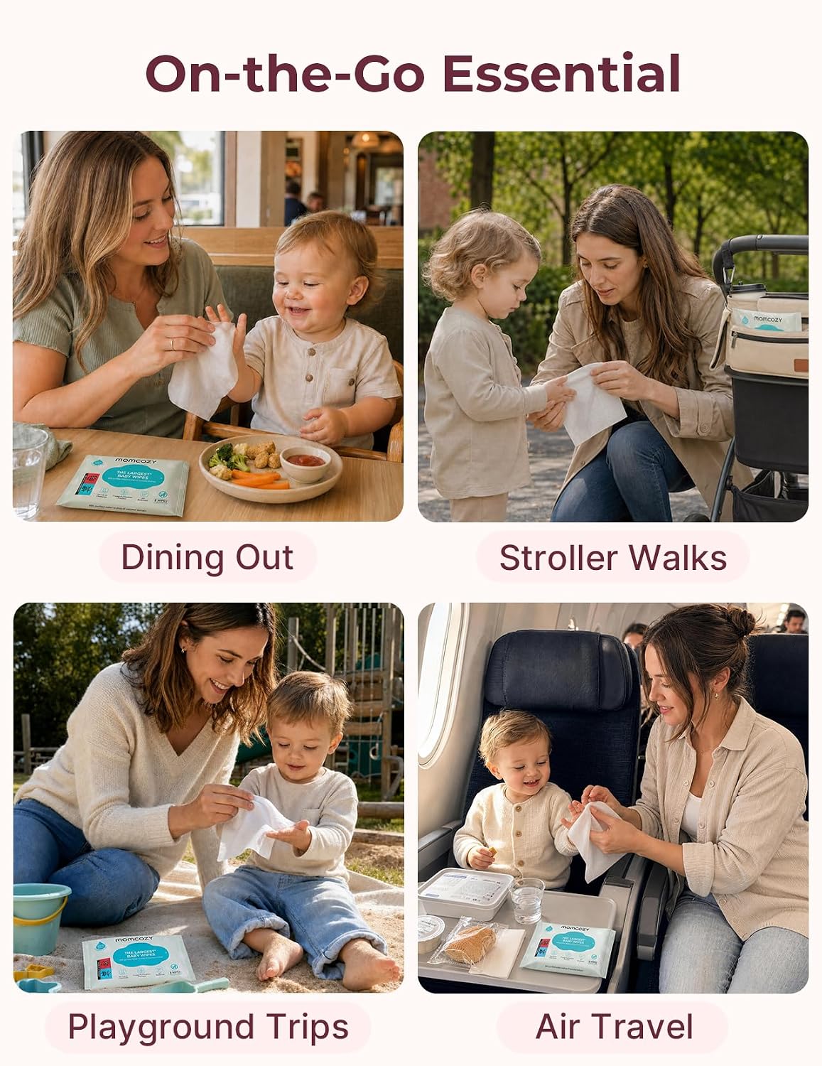Baby Wipes Travel Size, Extra Large 99% Water Based Wet Wipes