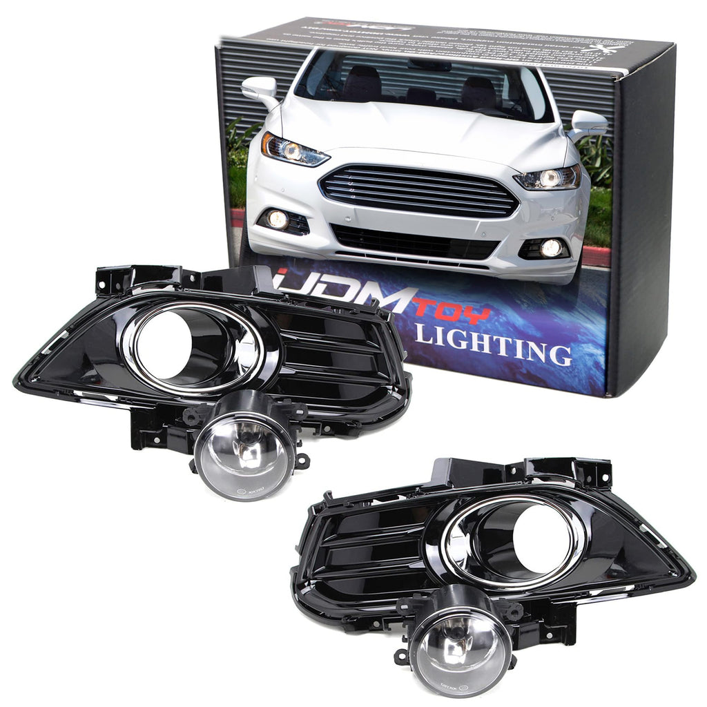 iJDMTOY Halogen Fog Light Kit For Ford 2013-2016 Fusion