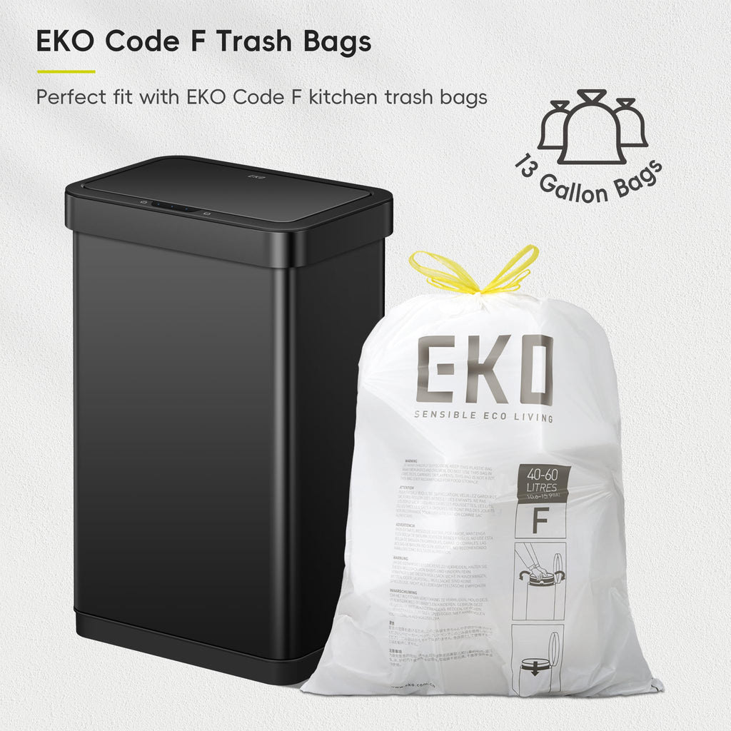 13.2 Gallon Touchless Motion Sensor Kitchen Trash Can, Matte Black