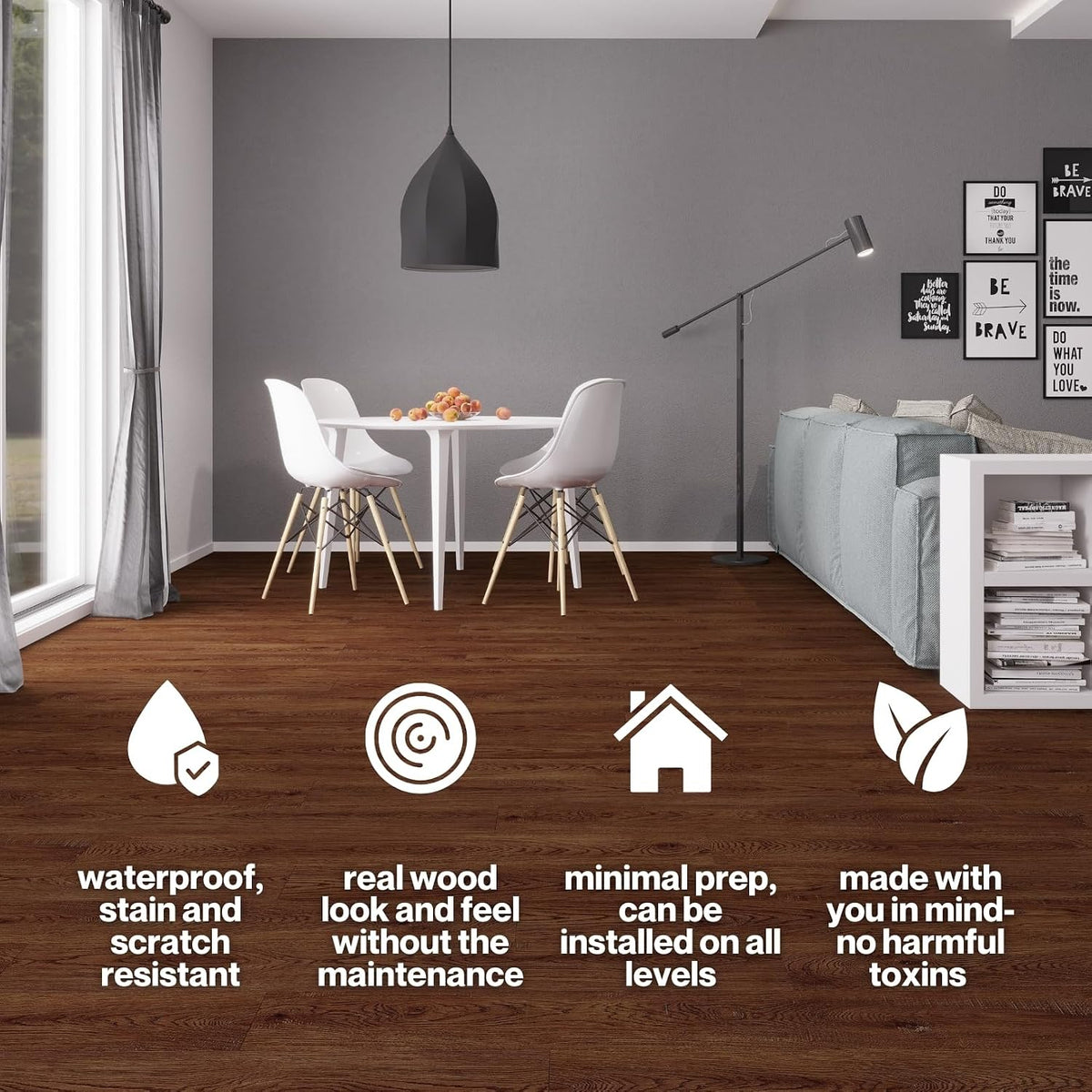 MaxCore Pro | Lucida Surfaces | 7. 5/16"x48" | 24.5 Sq. Ft. | 20mil | 5mm Thick | 10 Pack | Interlocking Click Lock
