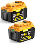 2-Pack 12000mAh High-Capacity Replacement for Dewalt 20V Max Battery