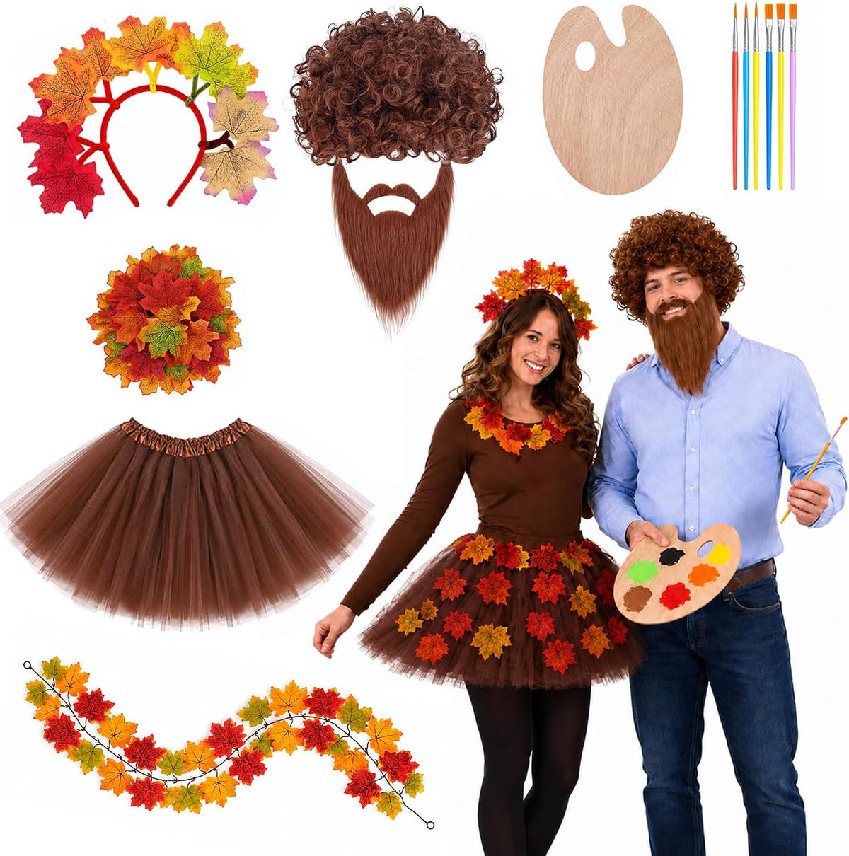 80s Painter Couple Costume Include Leaf Tutu