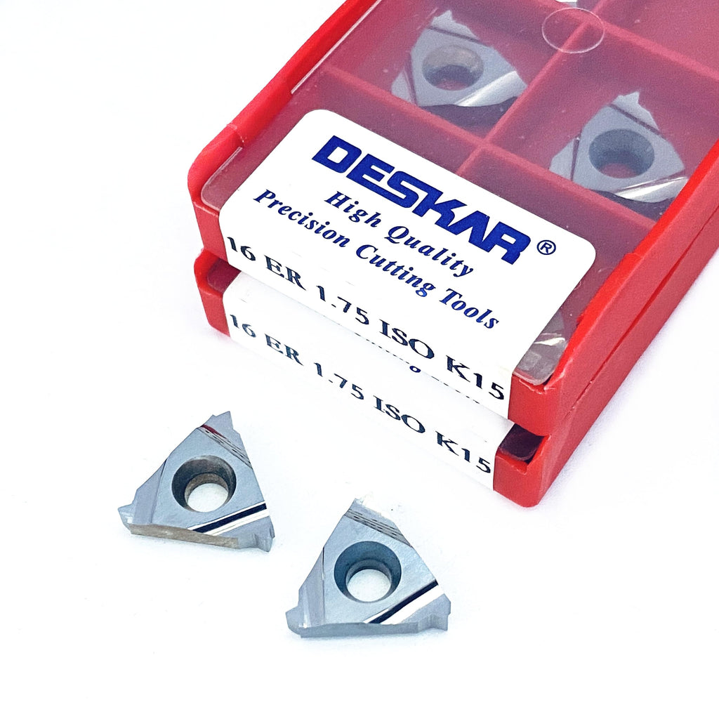DESKAR Carbide Threading Inserts CNC Lathe for Aluminum，16IR AG60 K15