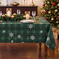 Christmas Plaid Vinyl Tablecloth, Rectangle 54 x 78, Green
